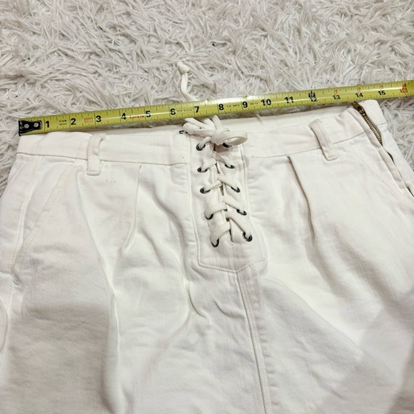 Frame denim lace up‎ Mini Skirt parchment off white size 27 - Picture 10 of 10
